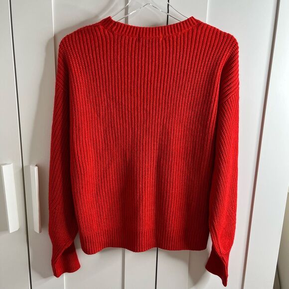 Sanctuary Red Ribbed Knit Crew Neck Sweater medium NWT - Picture 8 of 12